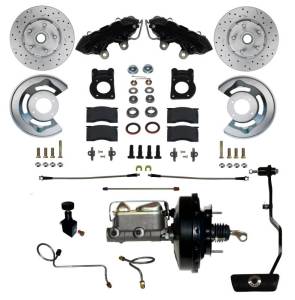 LEED Brakes - LEED Brakes Power Front Kit with Drilled Rotors and Black Powder Coated Calipers - BFC0002-3405AX