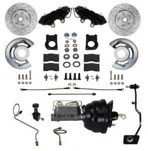 LEED Brakes - LEED Brakes Power Front Kit with Drilled Rotors and Black Powder Coated Calipers - BFC0002-X405MX
