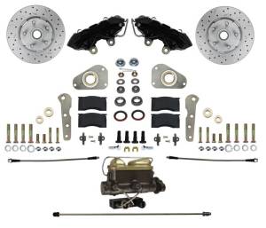 LEED Brakes - LEED Brakes Manual Front Kit with Drilled Rotors and Black Powder Coated Calipers - BFC0025-405X