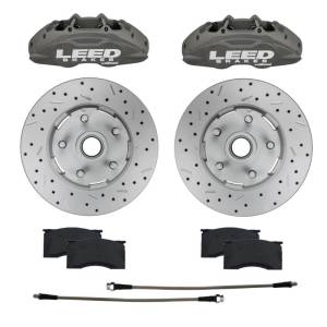 LEED Brakes - LEED Brakes MaxGrip Lite 4 Piston Aluminum Calipers & Rotors | Caliper & Rotor Upgrade for 1964-67 Mustang - CC0005RKX