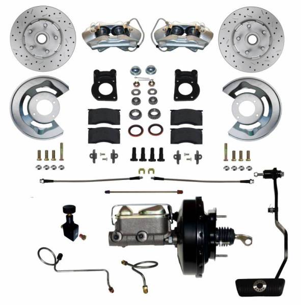 LEED Brakes - LEED Brakes Power Disc Brake Conversion 67-69 Ford | Auto Transmission | 4 Piston Caliper MaxGrip XDS Rotors - FC0002-3405AX