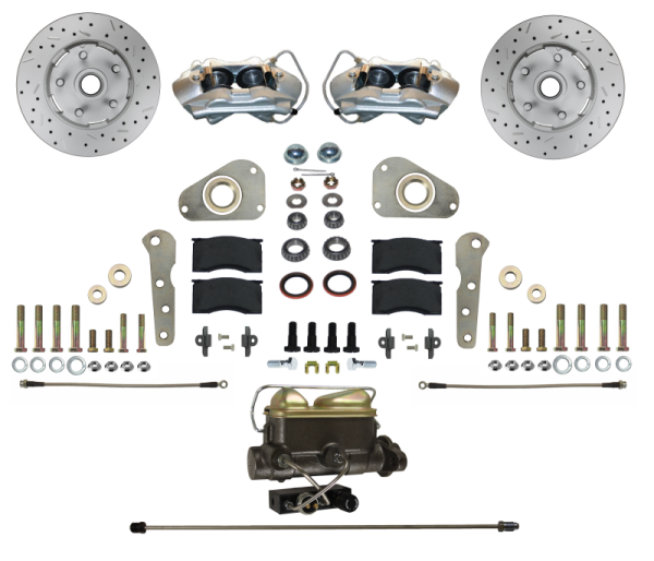 LEED Brakes - LEED Brakes Manual Front Disc Brake Conversion Ford Full Size 4 Piston | MaxGrip XDS Rotors - FC0025-405X