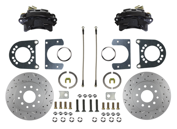 LEED Brakes - LEED Brakes Rear Disc Brake Conversion Kit - MaxGrip XDS- Black Powder Coated Calipers - Ford 8in 9in Small bearing - BRC0001X