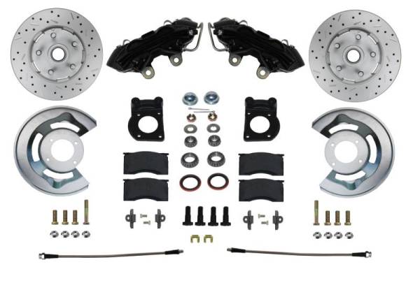 LEED Brakes - LEED Brakes Spindle Kit with Drilled Rotors and Black Powder Coated Calipers - BFC0001SMX