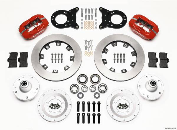 Wilwood - Wilwood Forged Dynalite Front Kit 12.19in Red 1965-1969 Mustang Disc & Drum Spindle - 140-11072-R