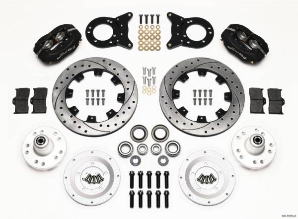 Wilwood - Wilwood Forged Dynalite Front Kit 12.19in Drilled 1970-1973 Mustang Disc & Drum Spindle - 140-11074-D