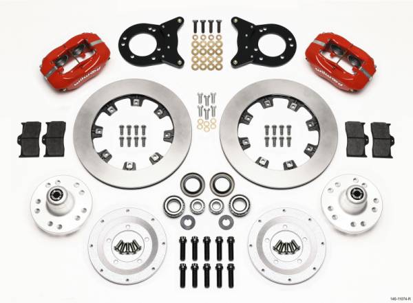 Wilwood - Wilwood Forged Dynalite Front Kit 12.19in Red 1970-1973 Mustang Disc & Drum Spindle - 140-11074-R