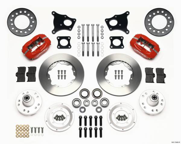 Wilwood - Wilwood Forged Dynalite Front Kit 11.00in Red AMC 71-76 OE Disc w/o Bendix Brakes - 140-11940-R