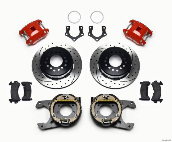 Wilwood - Wilwood D154 P/S P-B Kit Drilled-Red Mopar/Dana 2.36in Off w/Snap Ring Brng - 140-12214-DR