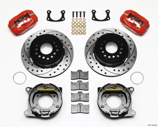 Wilwood - Wilwood Forged Dynalite P/S P-B Kit Drilled-Red New Big Ford 2.50in Offset - 140-7140-DR