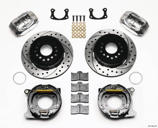 Wilwood - Wilwood Forged Dynalite P/S P-B Kit Drilled Polished New Big Ford 2.36in Offset - 140-7582-DP