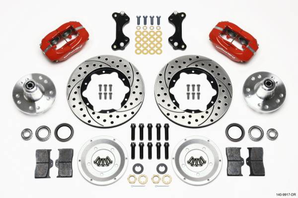 Wilwood - Wilwood Forged Dynalite Front Kit 11.00in Drilled-Red WWE ProSpindle - 140-9917-DR