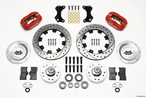 Wilwood - Wilwood Forged Dynalite Front Kit 12.19in Drilled-Red WWE ProSpindle - 140-9918-DR