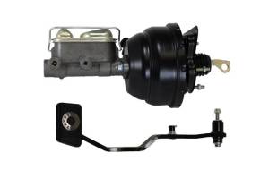 LEED Brakes - LEED Brakes 8 inch Dual Diaphragm power brake booster with bracket, 1 inch bore master cylinder with Manual Trans Brake Pedal (Black) - FC0020HK - Image 1