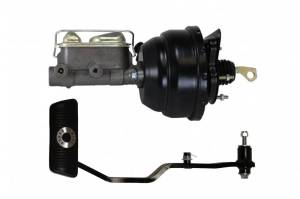 LEED Brakes - LEED Brakes 8 inch Dual Diaphragm power brake booster with bracket, 1 inch bore master cylinder with Automatic Trans Brake Pedal (Black) - FC0021HK - Image 1