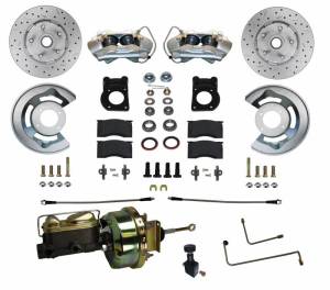 LEED Brakes Power Disc Brake Conversion 64.5-66 Ford Automatic Trans | 4 Piston Calipers MaxGrip XDS Rotors - FC0001-H405AX