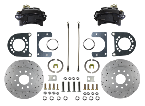 LEED Brakes Rear Disc Brake Conversion Kit - MaxGrip XDS- Black Powder Coated Calipers - Ford 8in 9in Small bearing - BRC0001X
