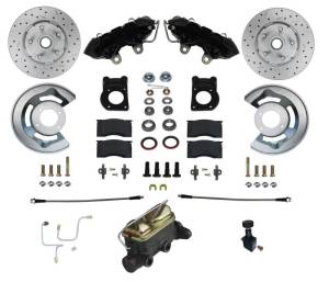 LEED Brakes Manual Front Kit with Drilled Rotors and Black Powder Coated Calipers - BFC0001-405X