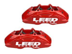 LEED Brakes - LEED Brakes MaxGrip Lite 4 Piston Power Disc Brake Conversion 64.5-66 Ford Automatic Trans | Red Calipers - RFC0005-H405AX - Image 2