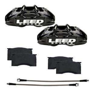 LEED Brakes - LEED Brakes MaxGrip Lite 4 Piston Aluminum Calipers | Caliper Upgrade for 1964-67 Mustang - Black Calipers - BCC0005 - Image 1