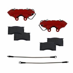 LEED Brakes 4 Piston Calipers | Caliper Upgrade for 1964-67 Mustang - Red Powder Coated - RCC0001