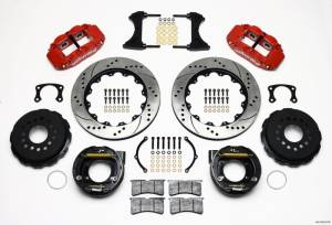 Wilwood Narrow Superlite 4R Rear P-Brk Kit 14.00in Drill Red New Big Ford 2.50in Offset - 140-10012-DR
