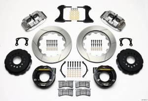 Wilwood Narrow Superlite 4R Rear P-Brk Kit 14.00in Polished New Big Ford 2.50in Offset - 140-10012-P