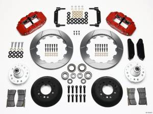 Wilwood Narrow Superlite 6R Front Hub Kit 12.88in Red 1970-1973 Mustang Disc Spindle - 140-10220-R
