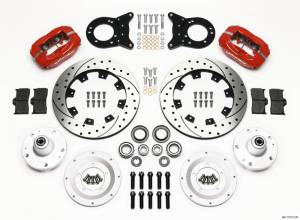 Wilwood Forged Dynalite Front Kit 12.19in Drill Red 1965-1969 Mustang Disc & Drum Spindle - 140-11072-DR