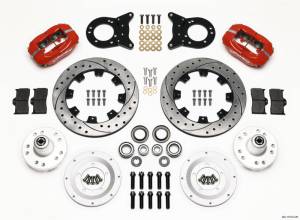 Wilwood Forged Dynalite Front Kit 12.19in Drill Red 1970-1973 Mustang Disc & Drum Spindle - 140-11074-DR