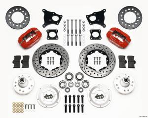 Wilwood Forged Dynalite Front Kit 11.00in Drill-Red AMC 71-76 OE Disc w/o Bendix Brakes - 140-11940-DR