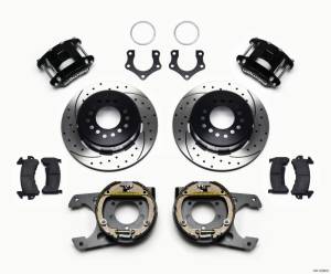 Wilwood D154 P/S Park Brake Kit Drilled Mopar/Dana 2.50in Off w/Snap Ring Brng - 140-12208-D