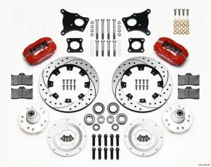 Wilwood Forged Dynalite Front Kit 12.19in Drilled Red AMC 71-76 OE Disc w/o Bendix Brakes - 140-13395-DR