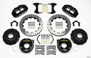 Wilwood Narrow Superlite 4R Rear P-Brk Kit 12.88in Drilled Mopar/Dana 2.36in Off w/Snap Ring Brng - 140-9222-D
