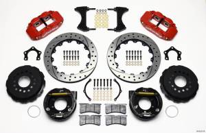 Wilwood Narrow Superlite 4R Rear P-Brk Kit 12.88in Drilled Red Mopar/Dana 2.36in Off w/Snap Ring - 140-9222-DR
